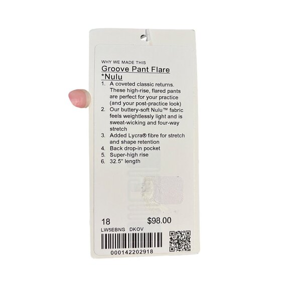 Lululemon Groove Super-High-Rise Flared Leggings Size 18 Dark Olive Nulu Fabric - Picture 3 of 6